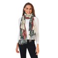 thumbnail image 2 of FORMRS Womens Scarf Winter Soft Long Big Warm Shawls Wrap Tassel Scarves, White Christmas Leaves, 2 of 9
