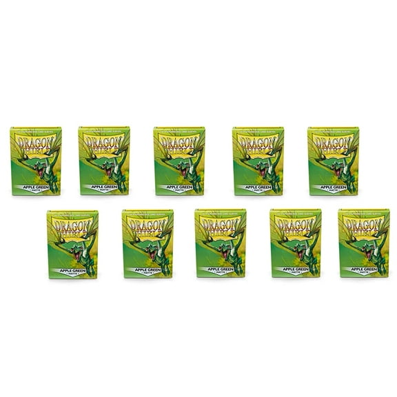 10 Packs Dragon Shield Matte Apple Green Standard Size 100 ct Card Sleeves Display Case