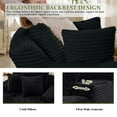 thumbnail image 5 of 50" Chaise Lounge Chair Indoor, Oversized Comfy Fluffy Upholstered Boneless Sofa Bed, Deep Seat Sleeper Couch Reading Chairs with 3 Pillows, Corduroy Cloud Sofas Couches for Living Room (Black), 5 of 8