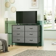 thumbnail image 3 of JIOABL 6 Drawer Chest Organizer with Fabric Bins, Dresser for Bedroom, Tall Steel Frame, Grey, 3 of 5
