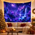 thumbnail image 3 of Cosmic Waterfall Galaxy with Glowing Flora and Crystals, Mystical Fantasy for Space Lovers, Ethereal Celestial Art, Housewarming Gift, Tapestry Wall Hanging for Bedroom and Living Room, 3 of 7