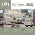 thumbnail image 5 of American Furniture Classics Cabral Bone L Shaped Sectional with 4 Throw Pillows, 5 of 10