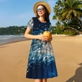 thumbnail image 4 of Vsdgher Méduse Blanche Dansant dans l'Océan pour Femmes Été 2025 Décontracté Robes Midi Maxi Légères Manches Courtes Col Rond Robe de Plage, 4 of 6