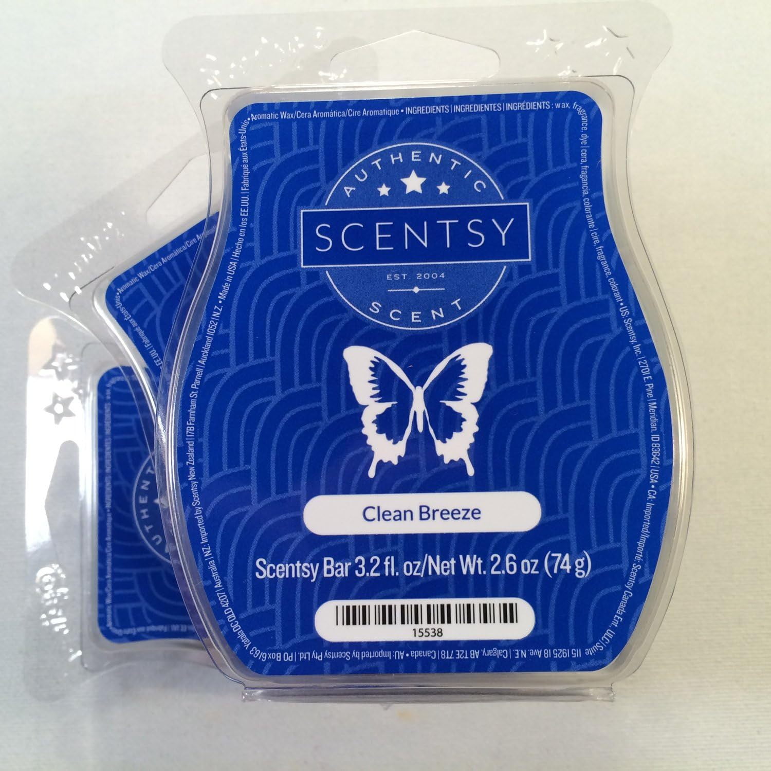 Scentsy, Clean Breeze, Wickless Candle Tart Warmer Wax 3.2 Oz Bar, 3