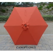 Covered Living 9ft Umbrella Replacement Canopy 6 Ribs in Orange (Canopy Only)