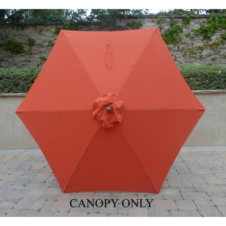 Covered Living 9ft Umbrella Replacement Canopy 6 Ribs in Orange (Canopy Only)