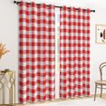 thumbnail image 4 of Tchckioa Red White Grid Blackout Curtains for Dorm Room,Privacy Protection Grommet Drapes,52x96 Inch,2 Panels, 4 of 7