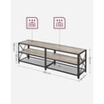 thumbnail image 5 of Mueble de TV, Mesa de TV para Televisores de hasta 70 Pulgadas, Ancho 160 cm, Marco de Acero, con Estantes, para Salón, Dormitorio, Greige y Negro LTV095B02V1, 5 of 5