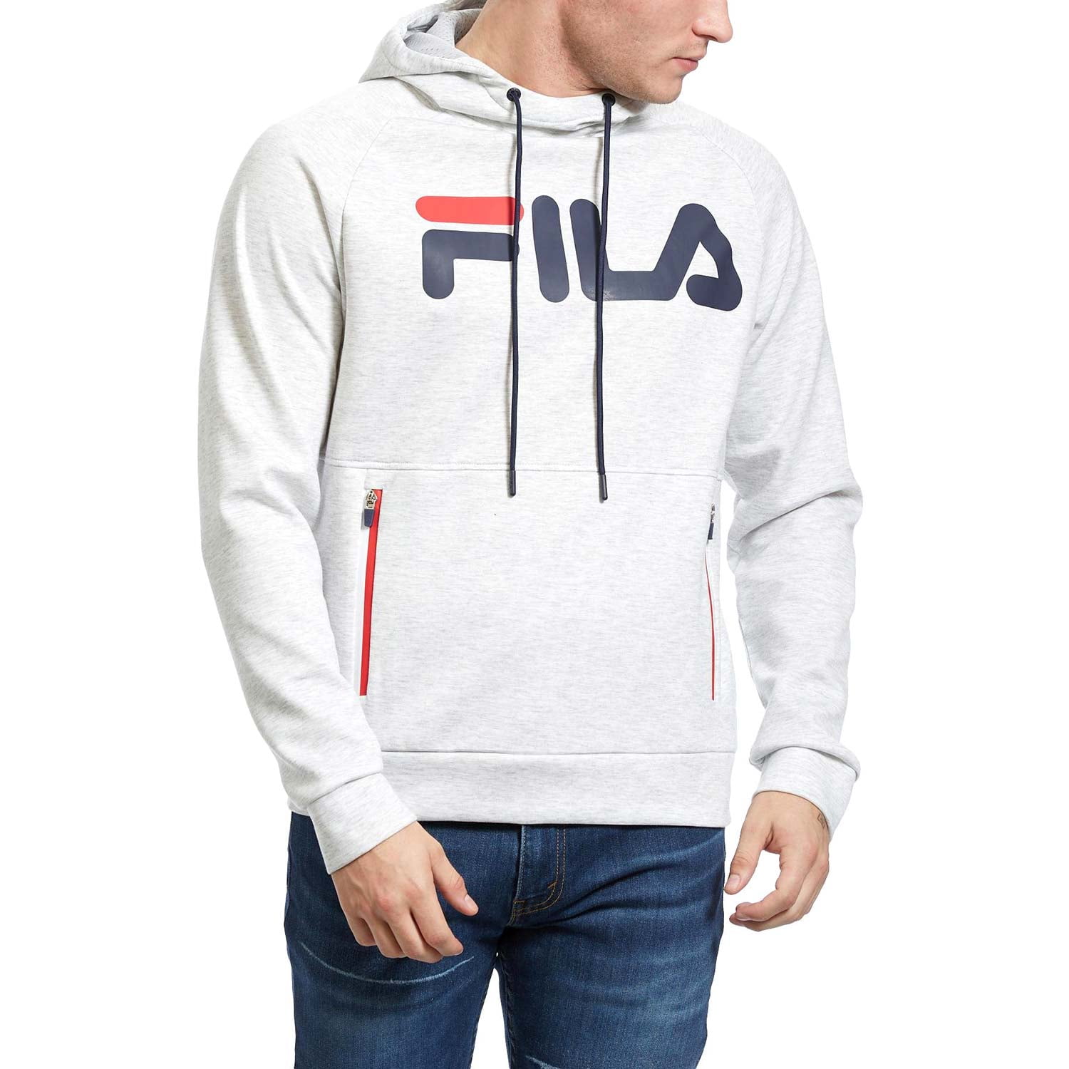 barst pianist tetraëder Fila Men's Ezra Tech Hoodie Light Grey Marl-Peacoat-Chinese Red  lm935211-268 - Walmart.com