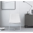 thumbnail image 3 of Chaise d'Appoint Grayson en Similicuir Blanc et Base Blanche, 3 of 7
