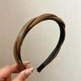 thumbnail image 3 of Thin Leather Headbands for Women Cute Braided Twisted Head Bands with Non Slip Design Fashion Beige Brown Black Headbands for Girls Womens Hair Accessories, 3 of 5