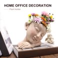 thumbnail image 4 of Femenino Humano Cara Flor Pot Oficina Suculenta Planta Posición de dormir Flowerpot Escultura Jarrón Plantador Interior Decoración al aire libre Inevent HA011260-00B, 4 of 7