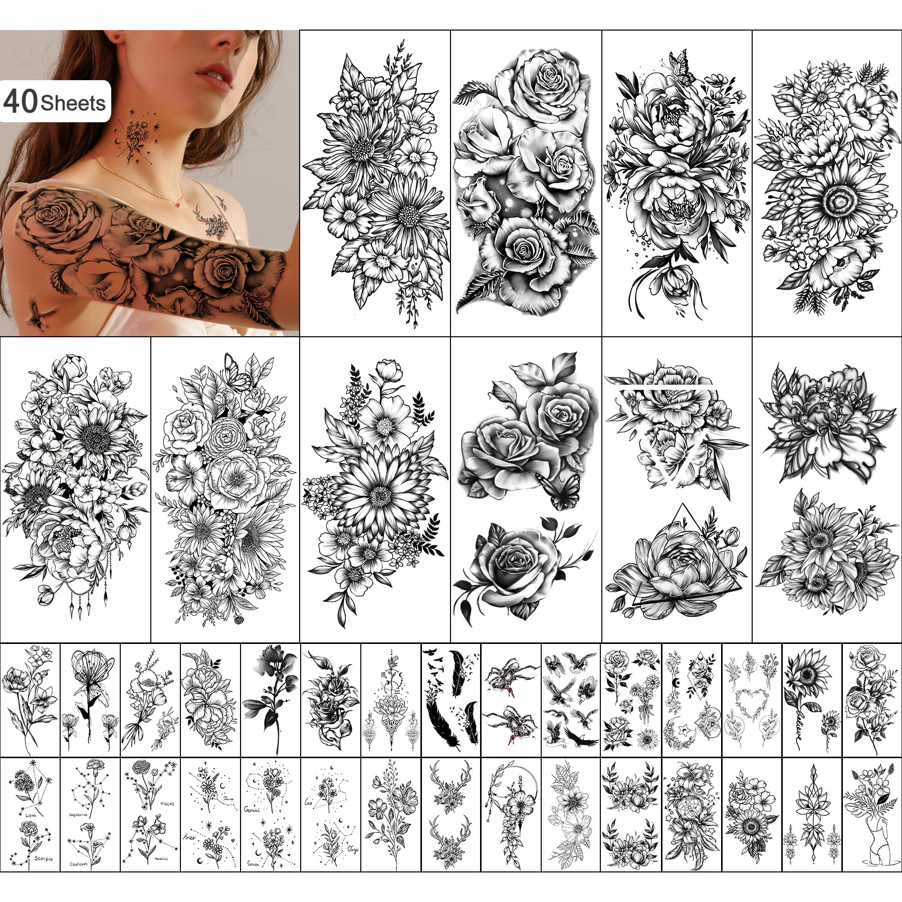 Sunflower Floral Flower Temporary Tattoo Vintage Fake  Etsy  Vintage  tattoo Tattoos Small wrist tattoos