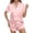 Pink 1, variant on Pajama Set Short Sleeve for Women Summer Loose Fit Elegant Style Breathable Button Down Sleepwear Multiple Colors