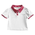thumbnail image 5 of Youth Polo Shirts for Boys White Button Down Short Sleeve T Shirt School Uniform Casual Tops Kids Girls Shirts Size 6-7 Years, 5 of 5