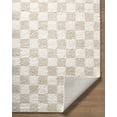 thumbnail image 4 of Hauteloom Chack Living Room, Bedroom Area Rug - Square Tile Checkered - Shaggy Plush Pile - Light Beige, Ivory, Off White - 5'3" x 7', 4 of 6