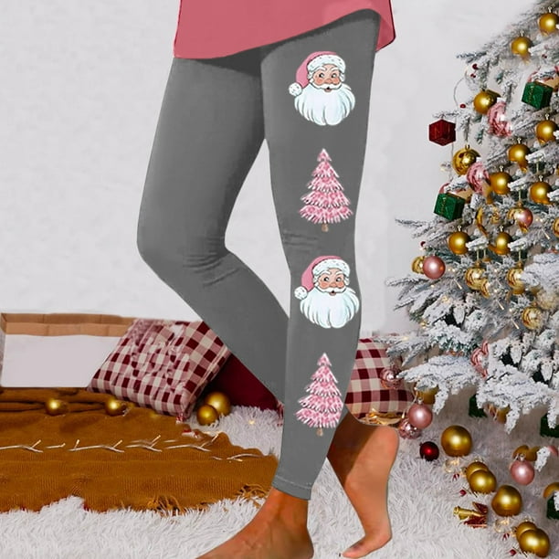 MKLEKYY Leggings para mujer, leggings para hacer ejercicio, leggings con estampado navideño, pantalones con bloques de color, leggings suaves y elásticos. 1649