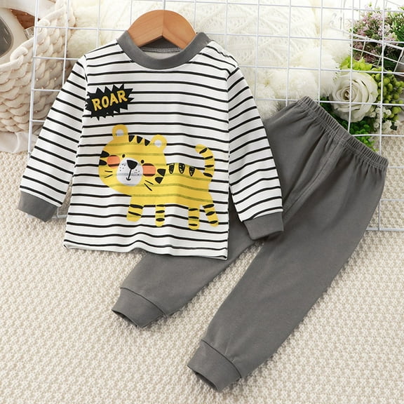 Qingpeng Toddler Girl Set Cute Print Crewneck Sweatshirt & Pajama Pants Fall Winter Sleepwear Outfits Set Clothes
