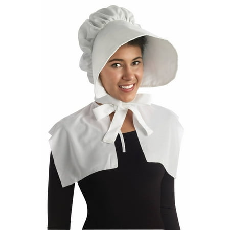 Pilgrim Bonnet White Hat Party Costume (1/pkg)