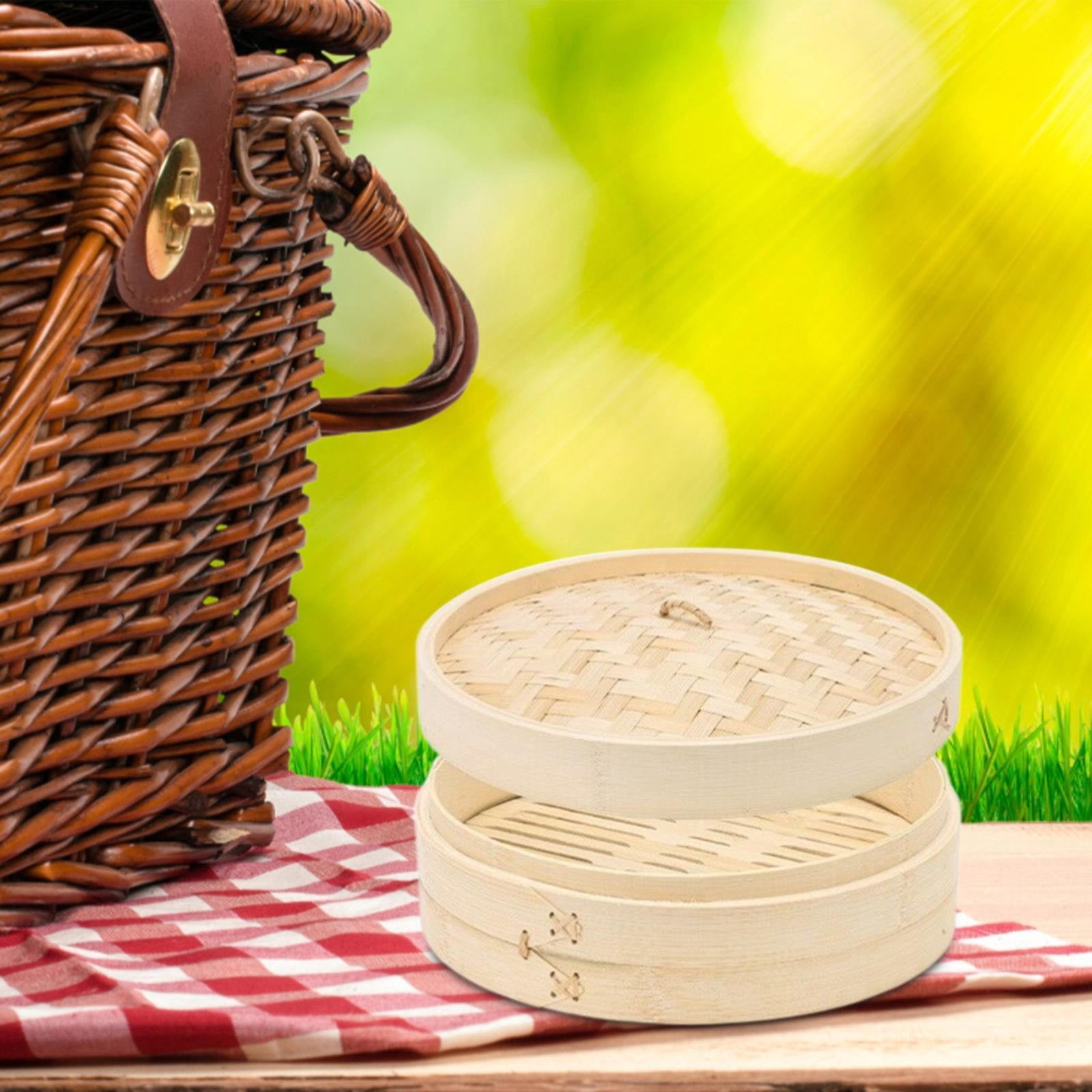 XKHZJL Bamboo Steamer Basket | Steamer for Cooking | Small Instant Steaming Cookware Asian Food, Bao Buns, Chinese, Dim Sum, Dumpling, Rice, Vegetable Steam Pot