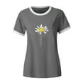 thumbnail image 3 of Innerwin Tee Design Lettres Hauts pour Femmes Été Manches Courtes T-Shirt Décontracté Gris L, 3 of 7