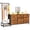 Rustic Brown, variant on EnHomee 9-Drawer Dresser for Bedroom with Hanging Rack & Bottom Shelf Fabric Dressers & Chest of Drawers with LED Lights, White
