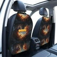thumbnail image 3 of Xecao Red And Gray Flame Fox Pattern Car Seat Back Protector 2 Pack Large Capacity Pocket, Kick Mats Back Seat Protector, 3 of 8