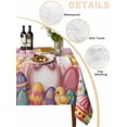 thumbnail image 5 of Pink Easter Bunny Rectangle Tablecloth, Spring Easter Eggs Chicken Floral Plaid Waterproof & StainResistant Tablecloth, Washable Oil-proof Table Cover for Dining/Party/Wedding/Camping/Buffet 60x84 In, 5 of 9