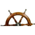 thumbnail image 3 of Nagina International Nautical Premium Sailor's Hand Crafted Brass & Wooden Ship Wheel | Luxury Gift Decor | Boat Collectibles (12 Inches, Brass Handle), 3 of 6
