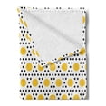 thumbnail image 2 of Polka Dots Soft Flannel Fleece Throw Blanket, Egg Folk Motif Dotted Pattern Blanks Filled Spots Design Print, Cozy Plush for Indoor and Outdoor Use, 60" x 80", Yellow Black and White, by Ambesonne, 2 of 5