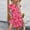 Pink, variant on Sakmal Dresses for Women Floral Ruffle Short Sleeve Pink Comfort Fit Mid-Length Shift Dress