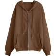thumbnail image 3 of Womens Zip Up Hoodies Oversized Sweatshirts Fall Fashion Outfits Sweaters Casual Jackets 2024 Winter Clothes, 3 of 4