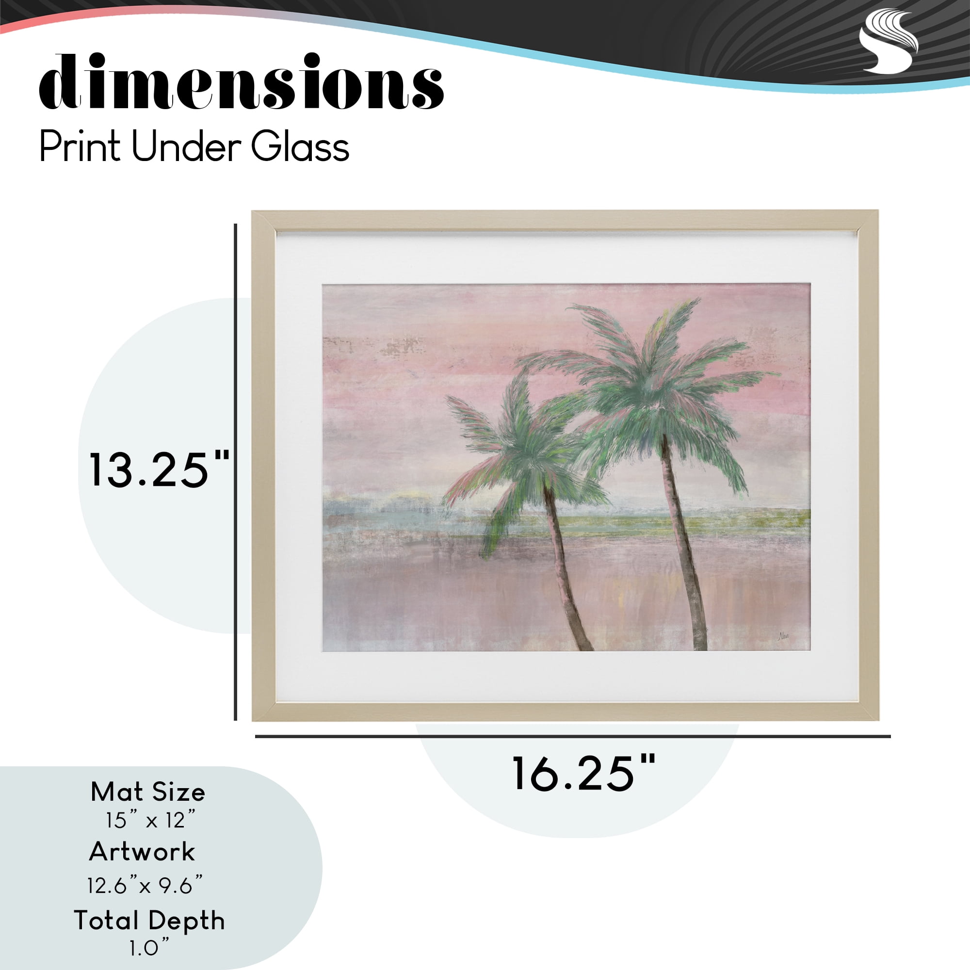 Stupell Industries Sunset Palms at Dusk Birch Framed Print Under Glass, design by Nan