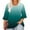 Green, variant on Womens Plus Size Top 3/4 Ruffled Sleeve Shirt Casual-Neck Pleated T-Shirt Loose Fitting Shirt