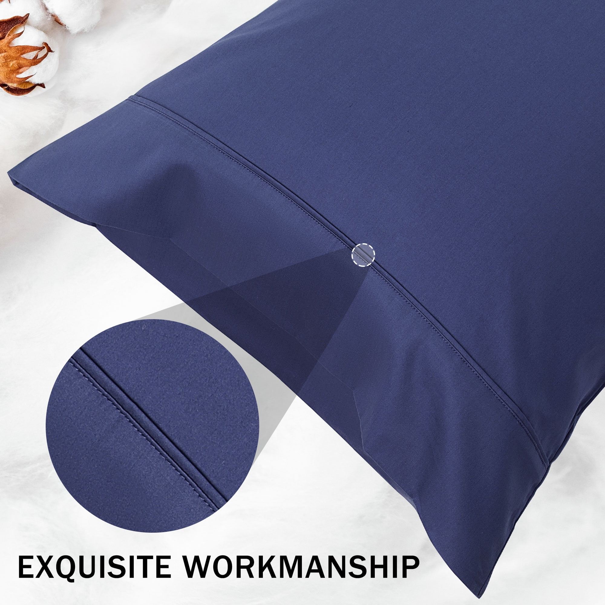 Unique Bargains 20"x 55" 1PC Envelope Closure Body Pillow Cover Navy Blue