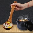 thumbnail image 3 of Wooden Spoons for Eating, Handmade Natural Wood Spoon Long Handle Wooden Dessert Rice Soup Spoon Teaspoon Cooking Utensil for Soup, Coffee, Salad Desserts, Chips, 3 of 8