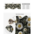 thumbnail image 4 of Tie Up Valance Curtain for Kitchen,White Daisy Flower Green Leaves Rod Pocket Short Curtains Adjustable Tie-Up Shade Valances,Blossom Floral Seamless Window Treatment for Bathroom Living Room Bedroom, 4 of 8
