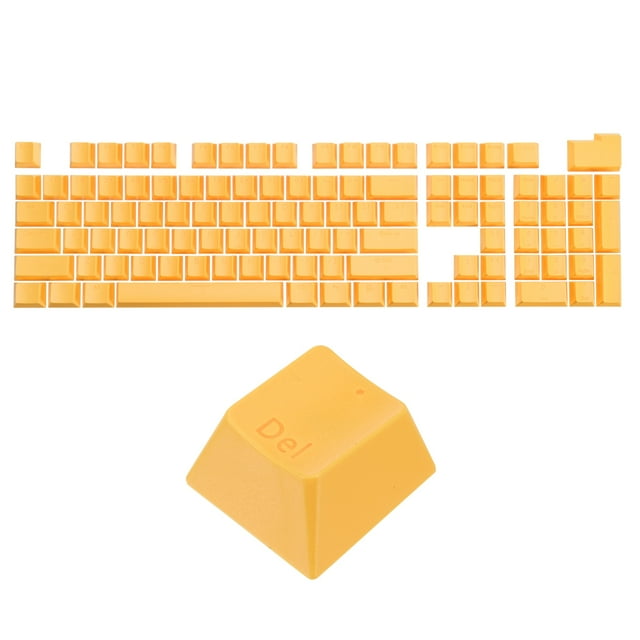 Unique Bargains 108 Touches Pudding Keycaps Ensemble OEM Profil ABS pour la Disposition du Clavier Mécanique, Jaune