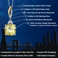 thumbnail image 2 of Gem Stone King 925 Silver and 10K Yellow Gold Yellow Lemon Quartz and White Moissanite Pendant Necklace for Women | 6.93 Cttw | Gemstone Birthstone | Cushion Checkerboard 12MM | With 18 inch Chain, 2 of 7