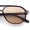 Slate - Beige, variant on Retro Hipster Snug Slim Frame Plastic Aviator Sunglasses - Tortoise Frame / Brown Lens