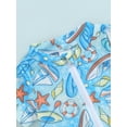 thumbnail image 4 of Suealasg Toddler Baby Boy One Piece Swimsuit Short Sleeve Sailboat Print Zip Up Rash Guard Swimwear 3M 6M 1T 2T 3T Baby Boys Summer Bathing Suit, 4 of 7