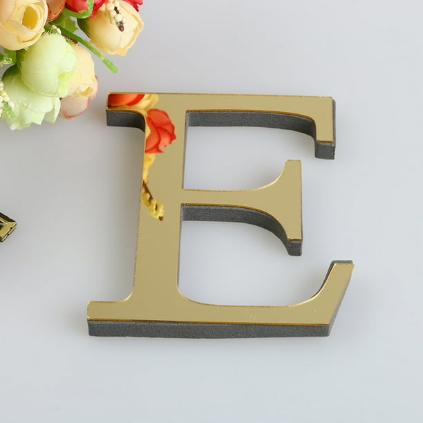 Fiudx Adhesivo de Pared con Espejo de 26 Letras, Elegante Diseño Acrílico Dorado, Alfabeto Personalizable, Ideal para Decorar La Pared de Tu Hogar o Oficina, Fácil de Aplicar, Tamaño de 15 Cm, Ideal