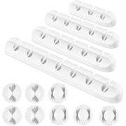 Cable Clips White, 12 Packs Cable Holders for Desk, Self Adhesive Car USB Cable Organizer, Charger Cords Management Kits for Home Office Nightstand (12 Pack, White)