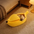 thumbnail image 4 of Banana Shaped Enclosed Cat Dog Bed Warm Cozy Hooded Cave Bed for Small Medium Pets Soft Plush Sleeping House(23.62*7.87*6.69In), 4 of 7
