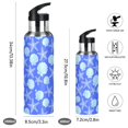 thumbnail image 2 of Yayeee 20oz Insulated Water Bottle Double Wall Stainless Steel with Flip Straw Lid, Blue Starfish Pattern, 2 of 7