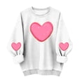 thumbnail image 2 of FDGIU Women's Valentine Pullover Sweatshirt, Cozy Heart Print Long Sleeve Top for Valentine's Day & Comfortable Trendy Style, 2 of 6