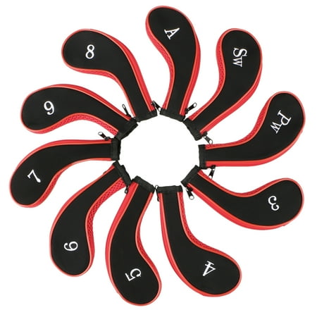 10 Piece Iron Set - TSV Golf Head Iron Cover Set 10 Piece 3 - 9 Iron Plus SW PW Universal Iron Covers