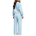 thumbnail image 6 of Fsmtpdam Girls 2 Piece Sweatsuit Set 7-8 Winter Warm Fleece Lined Tracksuit Solid Color Long Sleeve Crewneck Sweatshirt and Jogger Sweatpants with Pockets Casual Athletic Outfit, 6 of 8