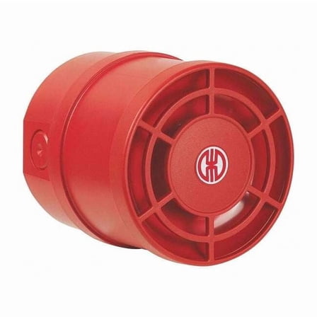 Multi-Tone Sounder, Buzzer, Continuous/Pulse, 115 to 230V AC, 115 dB, Polycarbonate/ABS Blend, Red