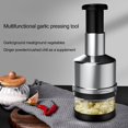 thumbnail image 4 of Estbridge Hand Chopper Sharp Blade  Automatic Rebound Even Cutting Stainless Steel Vegetable Onions Garlic Nuts Salads Hand Chopper Kitchen Gadget, 4 of 10